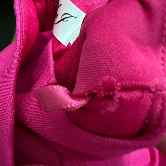 Eliza J Long Pink Sheath Dress Side Ruffle Detail Size 6 - Picture 5 of 5
